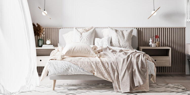 Minimalistická spálňa s dostatkom úložného priestoru