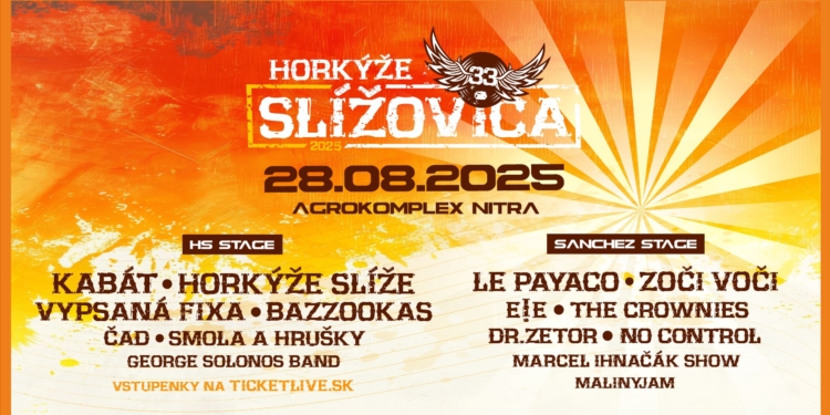 Festival Slížovica vypukne 28. augusta v Nitre, Horkýže Slíže oslávia 33. narodeniny spolu s kapelami Kabát, Vypsaná fixa a Bazzookas!
